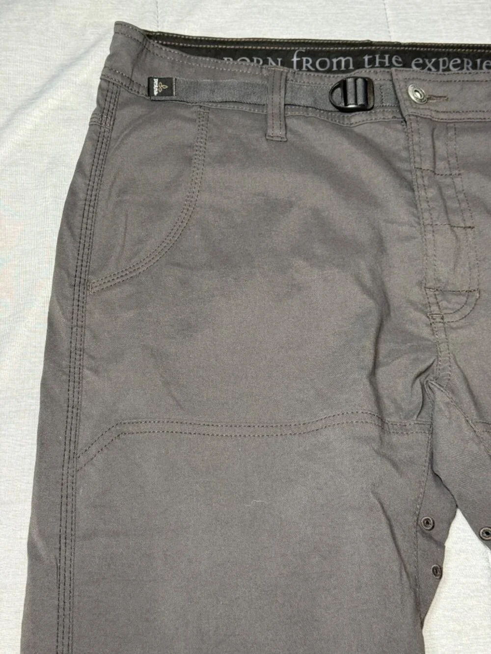 PrAna Breathe Men's Straight Fit Brown Nylon-Blend Convertible Cargo Pants 33X34